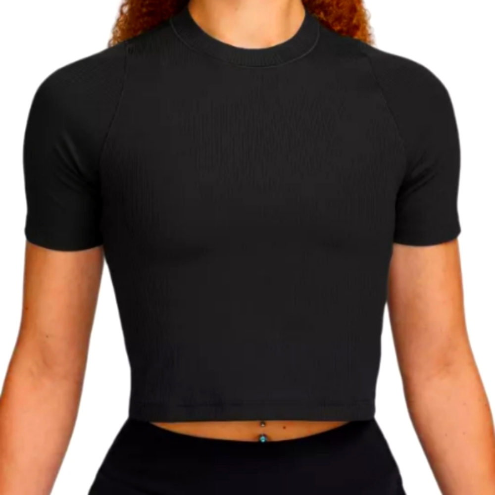 Nike Women's Zenvy Rib Dri-FIT Short-Sleeve Top